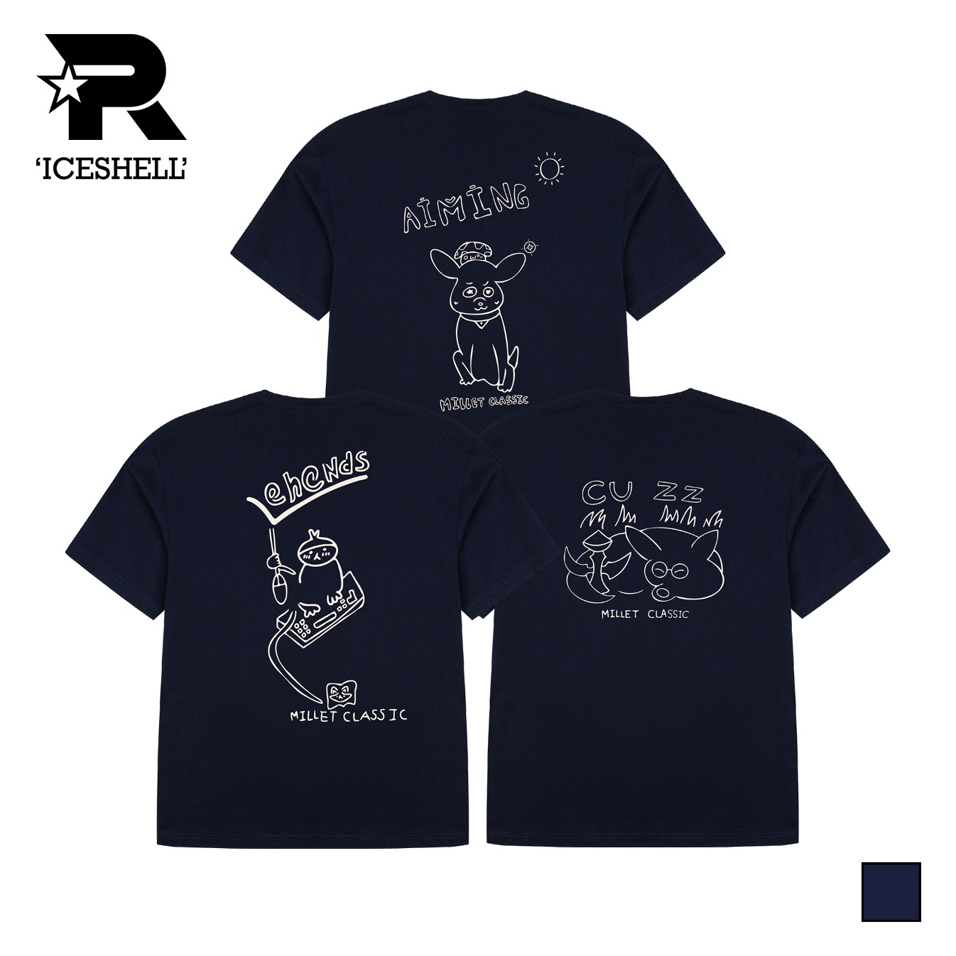 KT ROLSTER COLLAB ICE-SHELL T-SHIRTS_D/NAVY